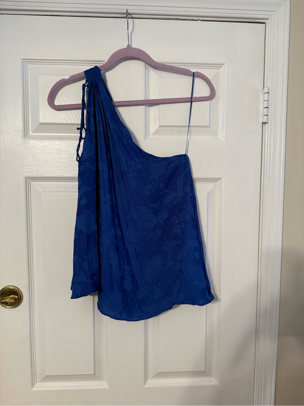 Banana Republic Royal Blue One-Shoulder Blouse